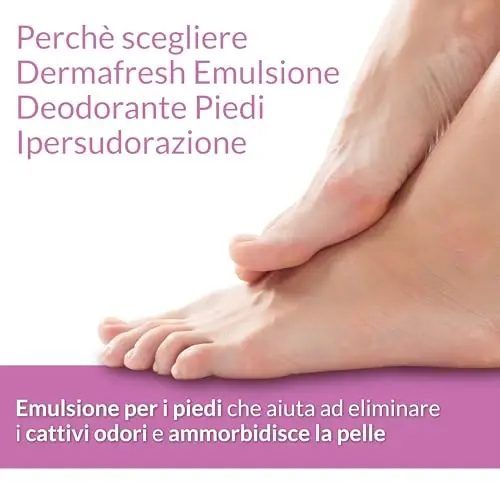 Dermafresh Ipersudorazione, Crema Deodorante Piedi, Antitraspirante, 100 ml miniatura 2