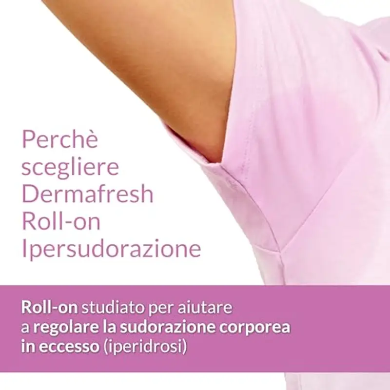 Dermafresh Ipersudorazione, Deodorante Attivo Roll On, Antitraspirante, 75 ml miniatura 2