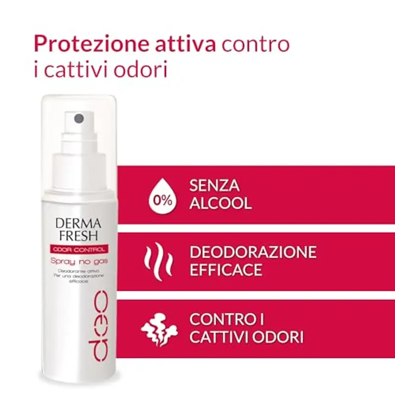 Dermafresh Odor Control, Deodorante Attivo Spray, Antiodore, No Gas, 100 ml miniatura 3