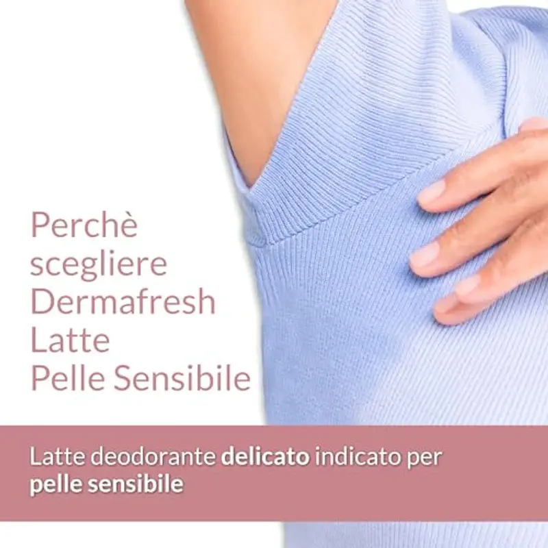 Dermafresh Pelle Sensibile, Latte Deodorante Delicato con Vitamina E, No Gas, 100 ml miniatura 2