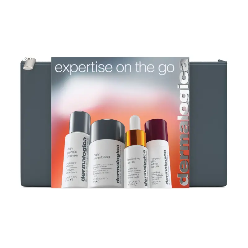Expertise On The Go Set Dermalogica Gel Detergente Glicolico Quotidiano Viso 30 ml + Polvere Esfoliante Microfoliante Quotidiana 13 g + Siero Illumin