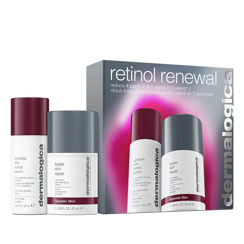 Retinol Renewal Set Dermalogica Siero antirughe al retinolo Dynamic Skin per il viso 30 ml + Crema anti-età Dynamic Skin per il viso 50 ml