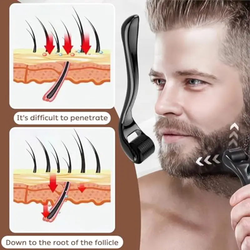 Dermaroller Capelli, Microneedling Derma Roller, Micro-Ago Roller 0, 5 mm 540-Aghi Rullo Derma per Crescita Dei miniatura 3