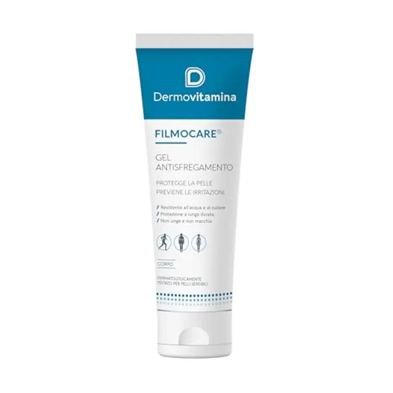 Dermovitamina Filmocare Gel Antisfregamento 100 ml - Sfregamento Cosce - Indicato per Anziani e Sportivi - Vecchia Formula