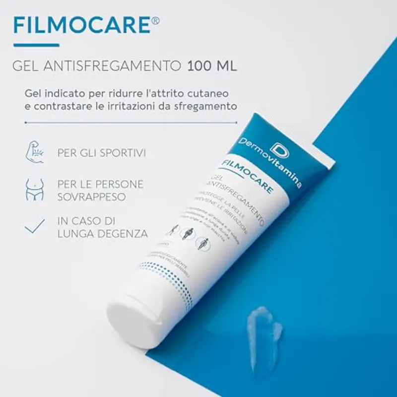 Dermovitamina Filmocare Gel Antisfregamento 100 ml - Sfregamento Cosce - Indicato per Anziani e Sportivi - Vecchia Formula miniatura 3