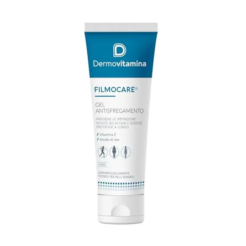 Dermovitamina Filmocare Gel Antisfregamento 100ml - Per Irritazioni da Sfregamento Cosce - Protezione Lunga Durata - Resistente all'Acqua e Sudore - Indicato Per Gli Sportivi - Nuova Formula