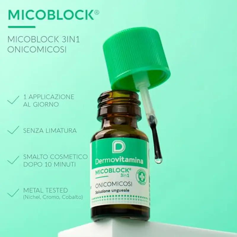 Dermovitamina Micoblock 3in1 Antimicotico Unghie - Smalto Rinforzante Unghie - Smalto Curativo - Tratta le Infezioni miniatura 2