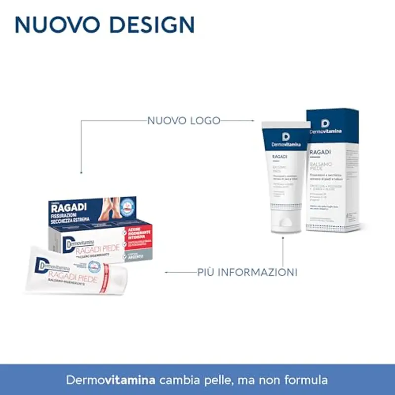 Dermovitamina Ragadi Crema Piedi - Balsamo rigenerante - Contro ragadi, fissurazioni e secchezza estrema- Per piedi secchi screpola - Effetto barriera - 75 ml miniatura 2