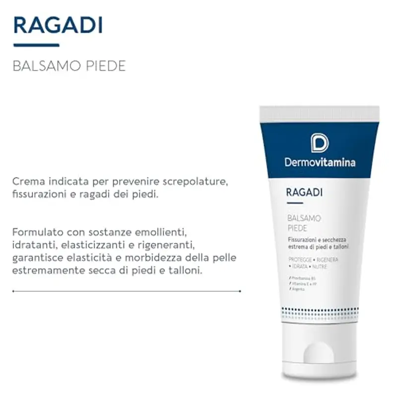 Dermovitamina Ragadi Crema Piedi - Balsamo rigenerante - Contro ragadi, fissurazioni e secchezza estrema- Per piedi secchi screpola - Effetto barriera - 75 ml miniatura 3
