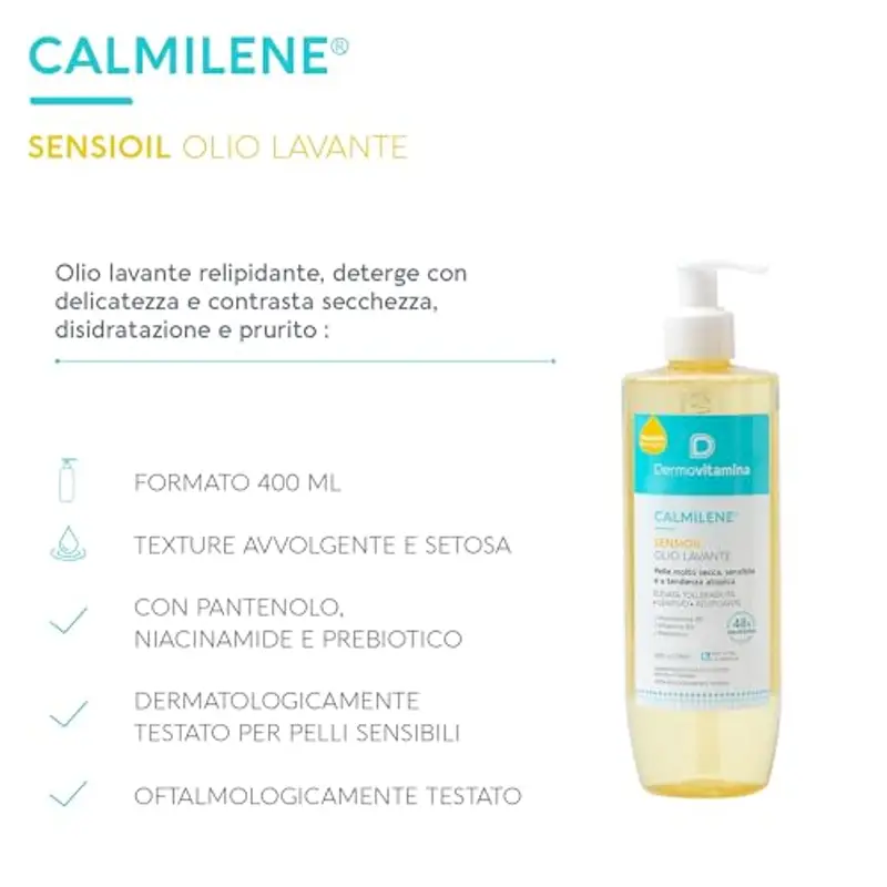 Dermovitamina Sensioil 400ml - Olio Doccia Delicato - Olio Lavante Pelli Sensibili - Alta Tollerabilità - Azione Struccante e Lenitiva - Morbidezza della Pelle - Per Tutta la Famiglia miniatura 3