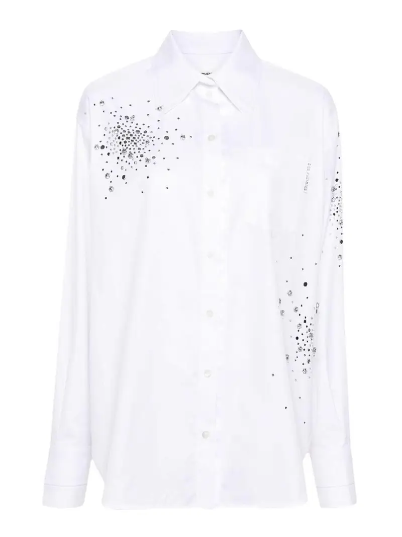 Camicia oversize con bottoni Bianco