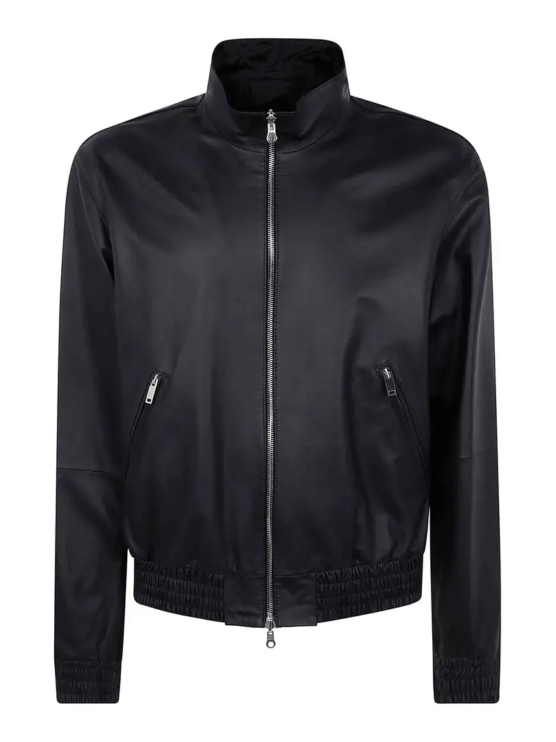 Bomber reversibile in pelle Nero