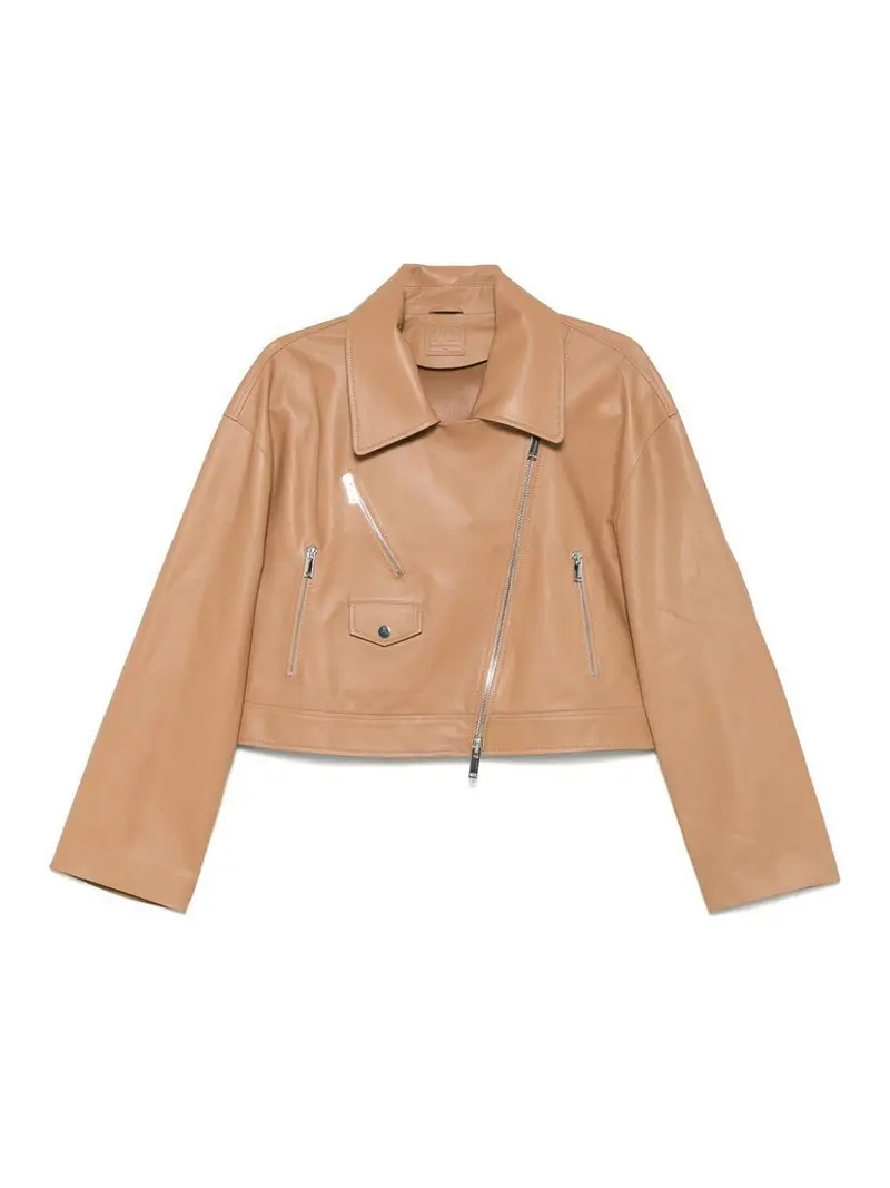 Giacca per motociclisti in pelle Marrone