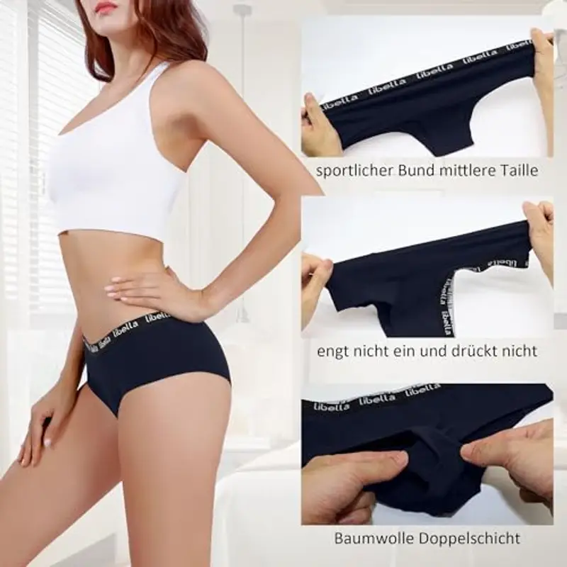 Desanlapi Mutande Ragazza Adolescenti in Cotone Morbidi Vita Media Slip Bambina Elasticizzato Intimo 10-12 Anni Pacco da 6 Multicolore S miniatura 2