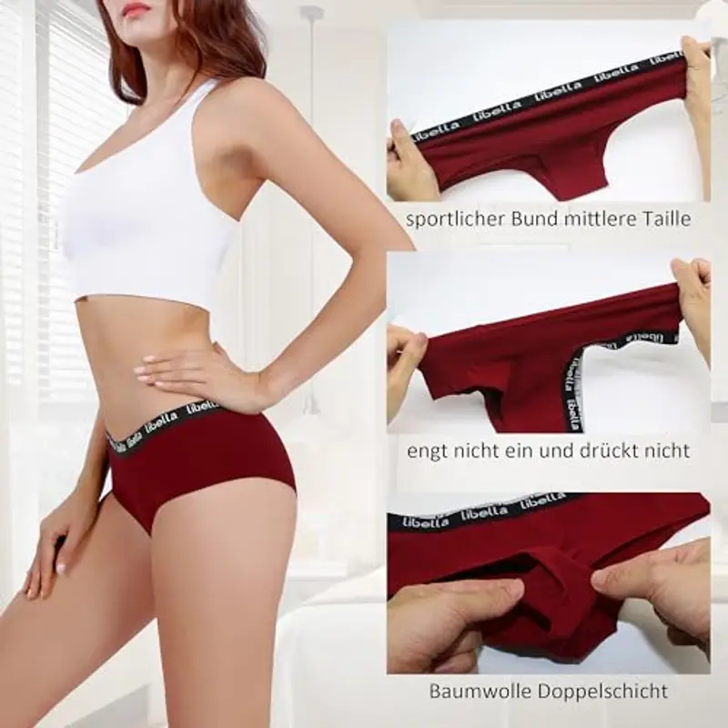 Desanlapi Mutande Ragazza Adolescenti in Cotone Morbidi Vita Media Slip Bambina Elasticizzato Intimo 14-16 Anni Pacco da 6 Classico Multicolore L miniatura 2