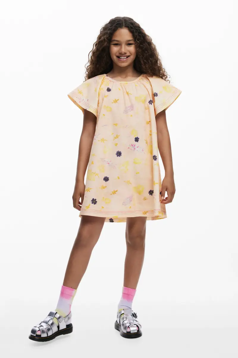 Abito a maniche corte floreale WHITE miniatura 2