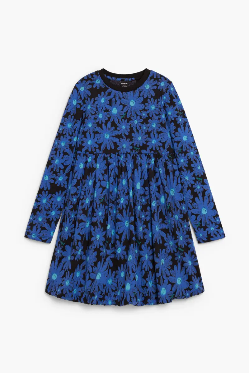 Abito a maniche lunghe con margherite MATERIAL FINISHES