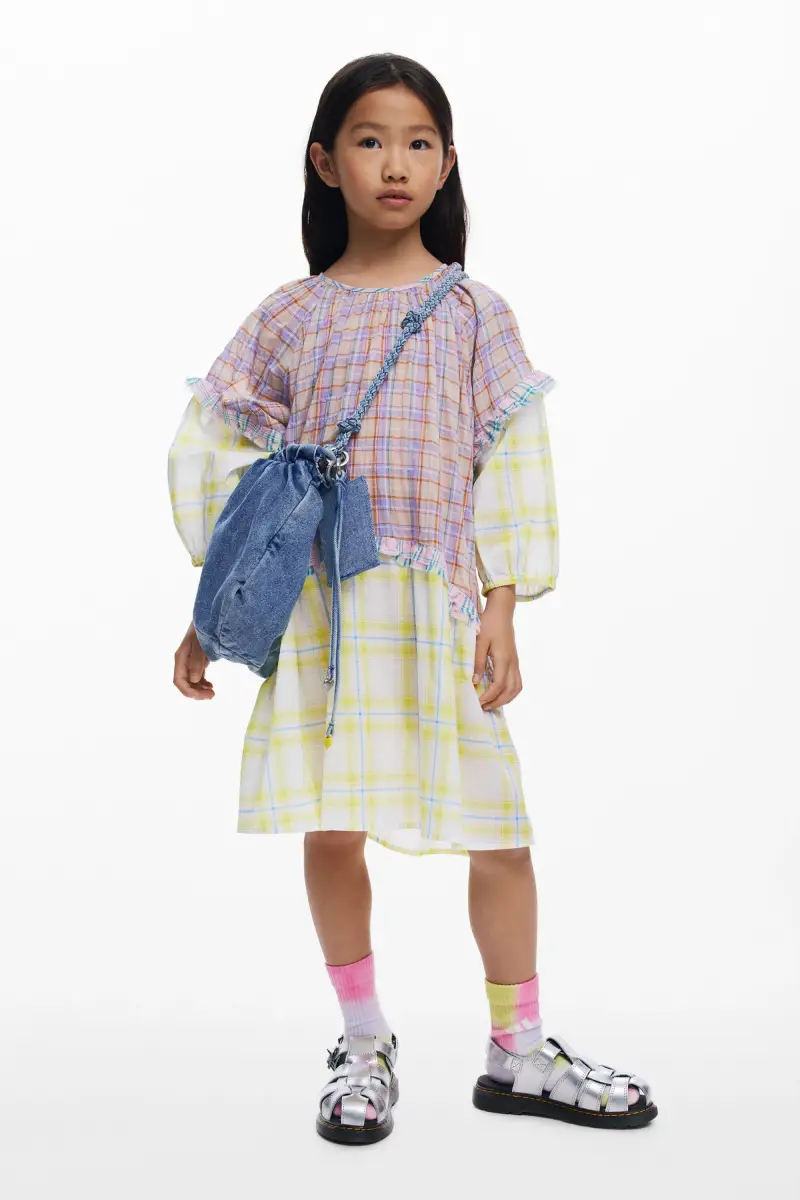 Abito a quadri con volant MATERIAL FINISHES miniatura 2