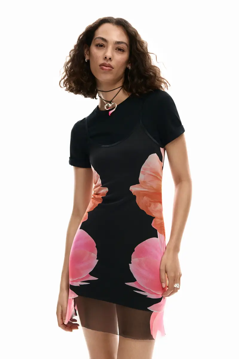 Abito a stampa floreale BLACK miniatura 2