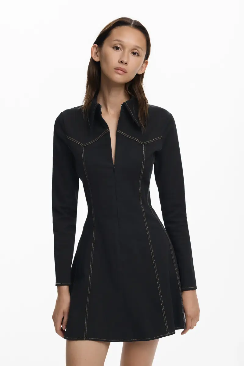 Abito camicia con cerniera BLACK miniatura 2