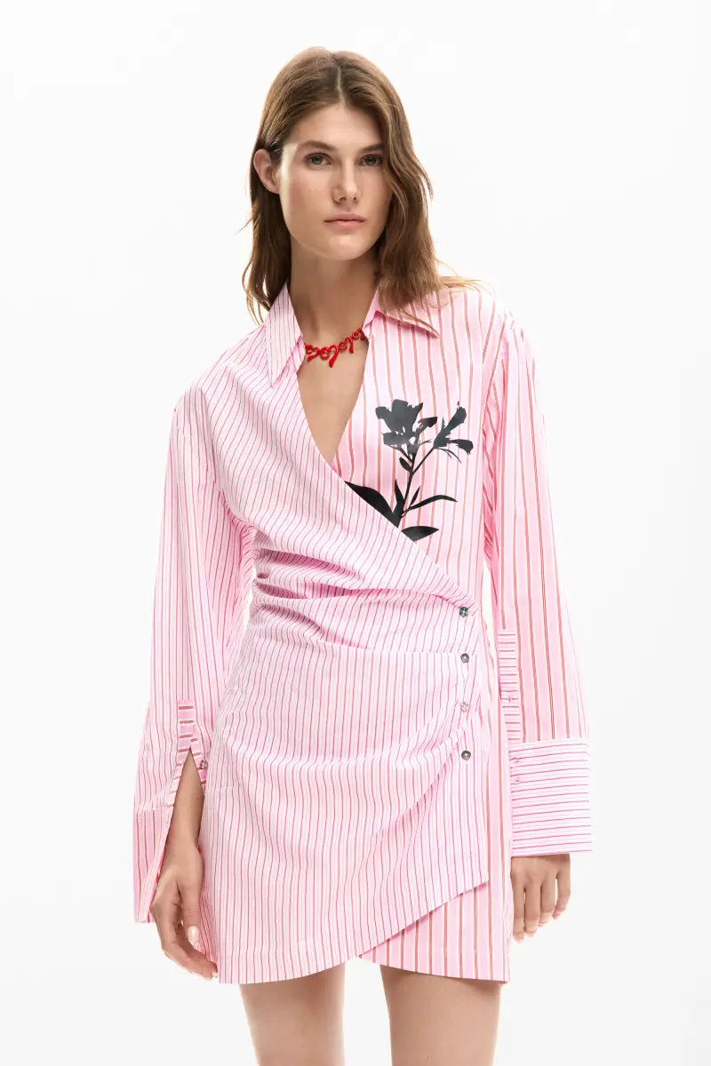 abito camicia in popeline RED miniatura 2