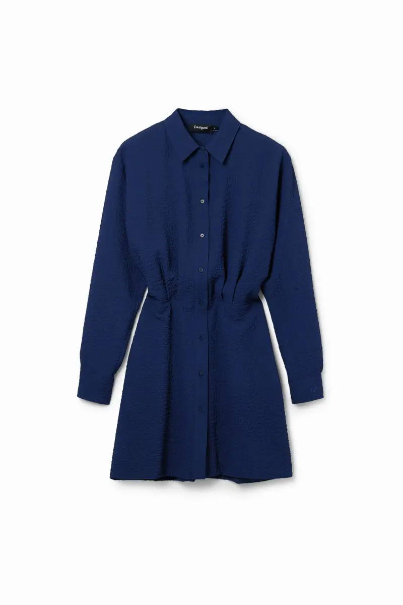 Abito chemisier corto testurizzato BLUE