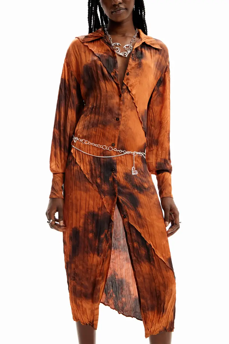 Abito chemisier midi ORANGE miniatura 2