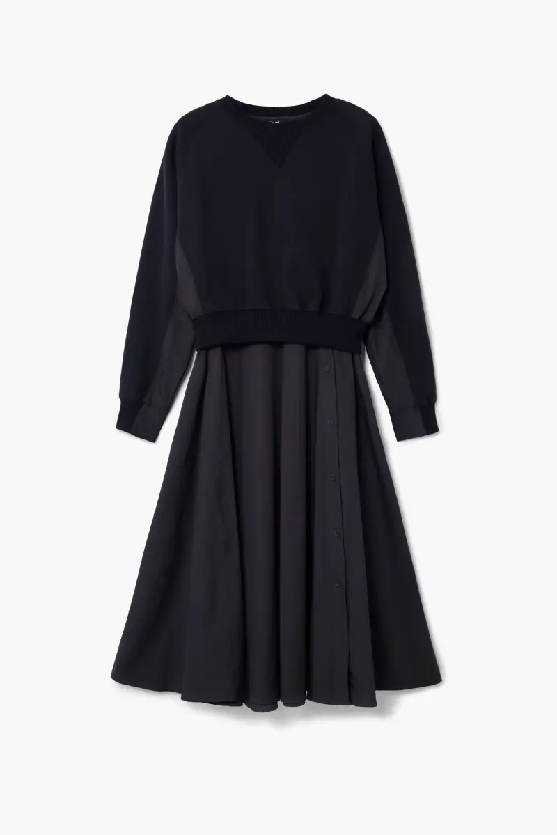 Abito combinato liscio BLACK