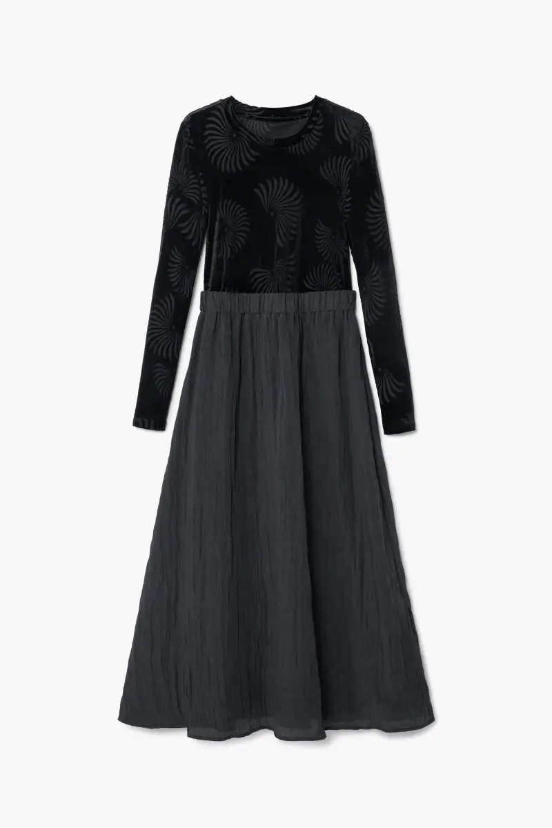 Abito combinato stampato BLACK