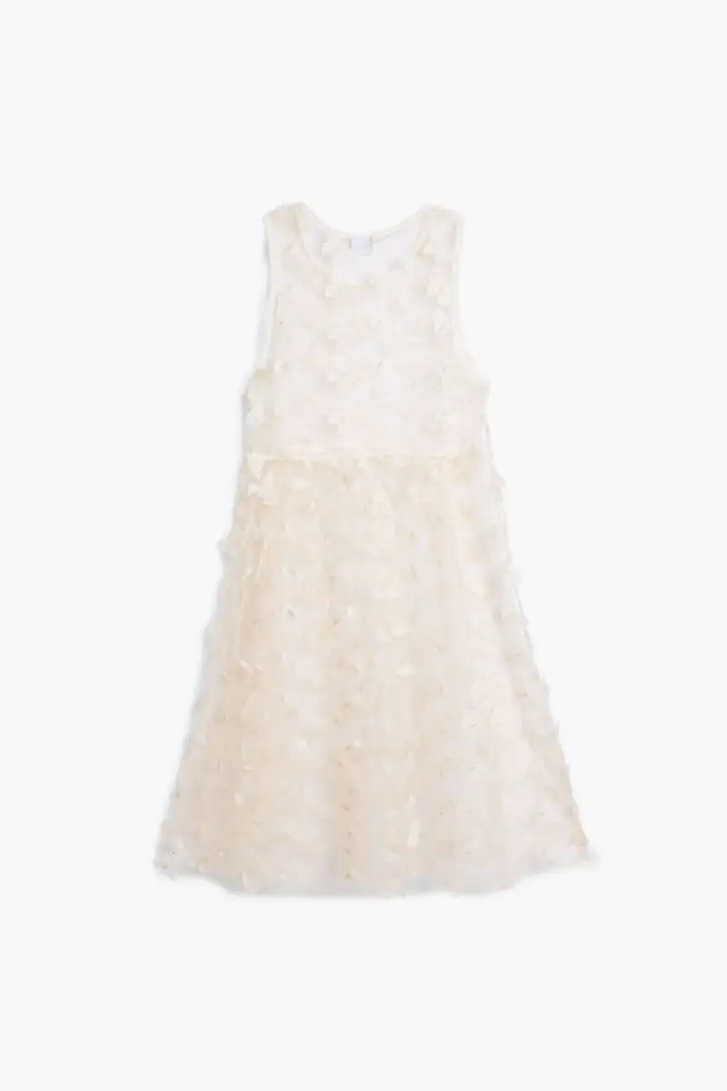 Abito con applicazioni di farfalle WHITE miniatura 2