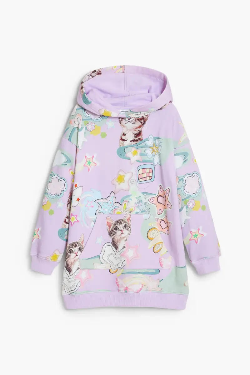 Abito con cappuccio e gatti RED miniatura 2