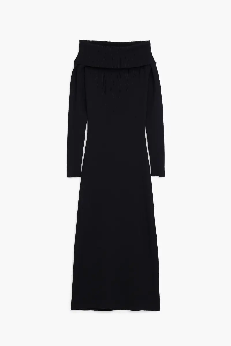 Abito con scollo bardot BLACK