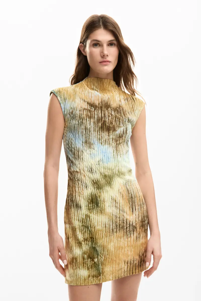 Desigual Abito Donna con Texture Multicolore miniatura 2