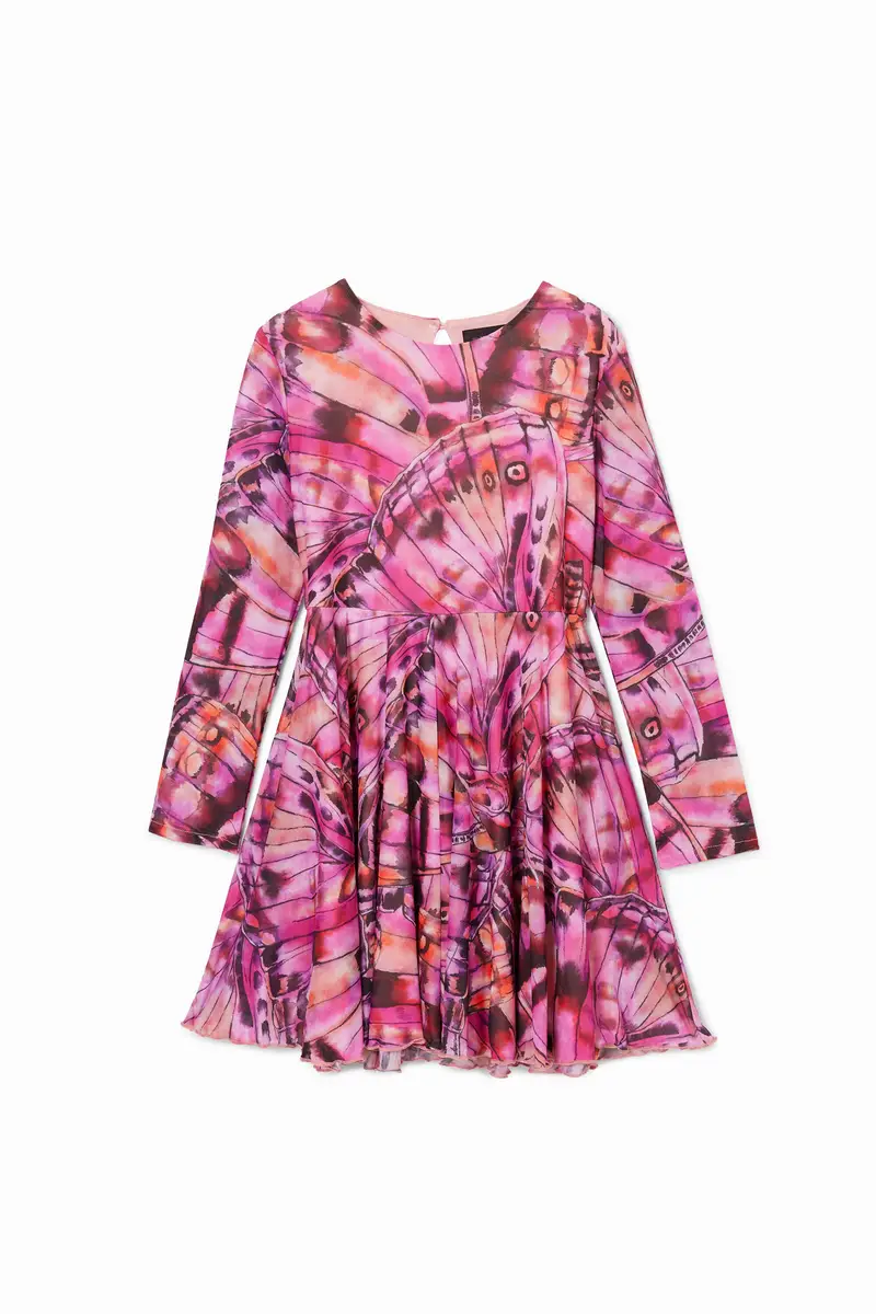 Abito corto ali di farfalla RED