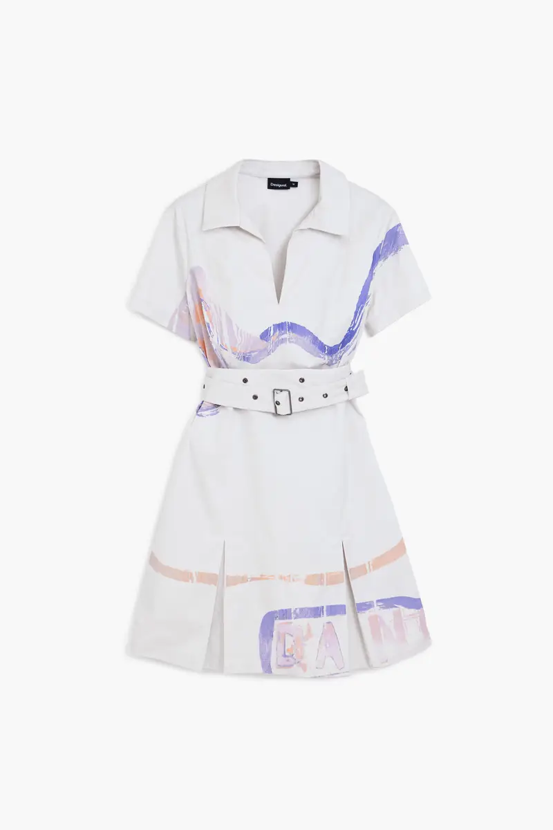 Abito corto con cintura WHITE