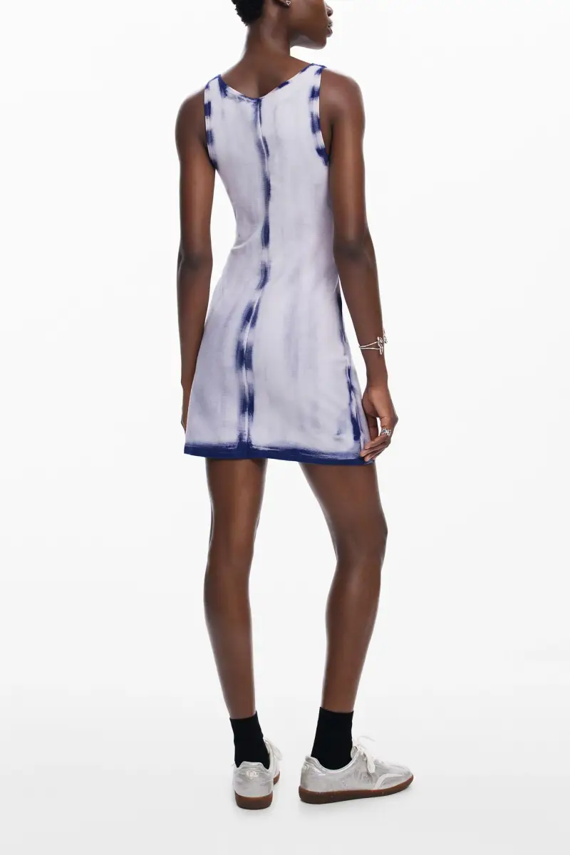 Abito corto effetto lavato BLUE miniatura 2