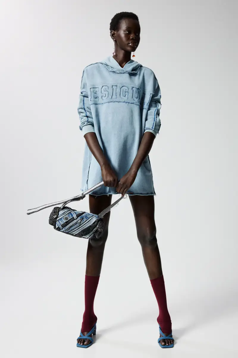 Abito corto felpa BLUE