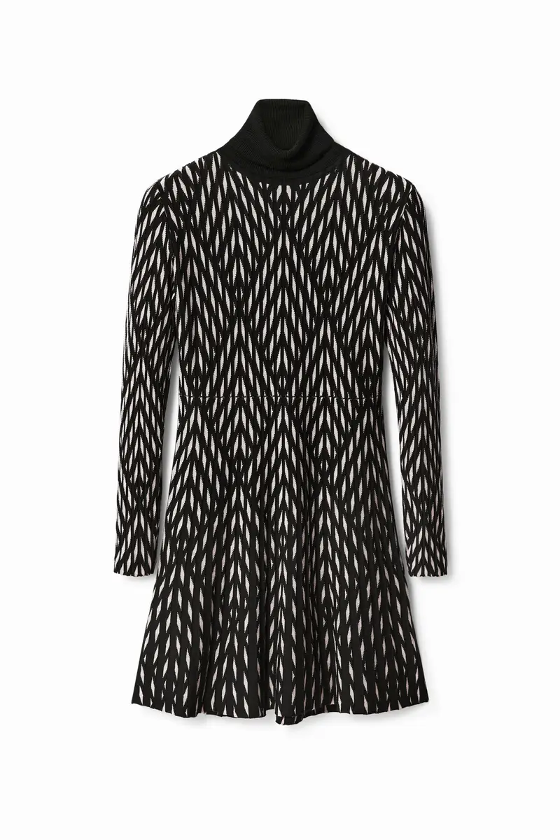 Desigual Abito corto geometrico bianco e nero