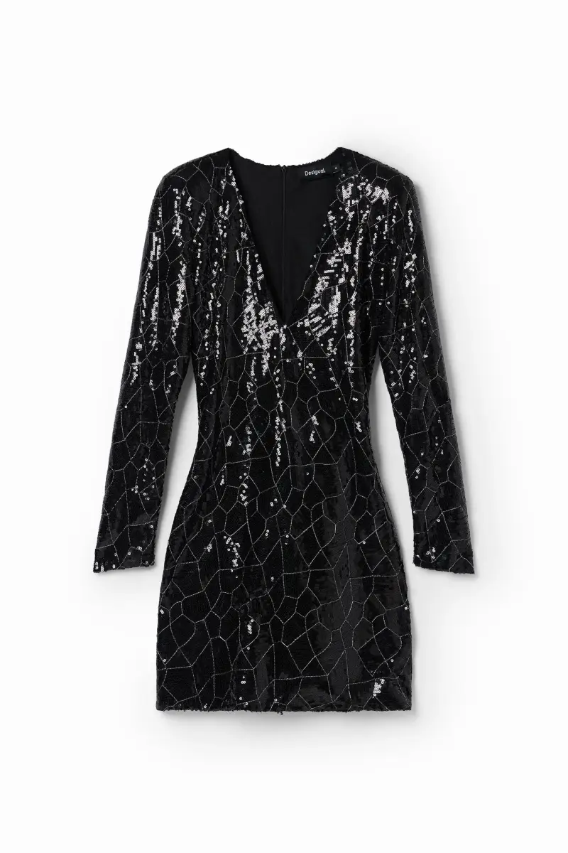 Abito corto paillettes BLACK