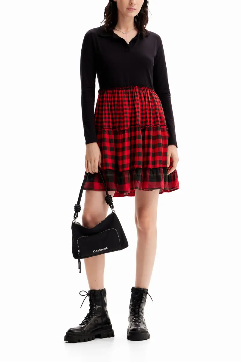 Abito corto quadri combinato RED miniatura 2