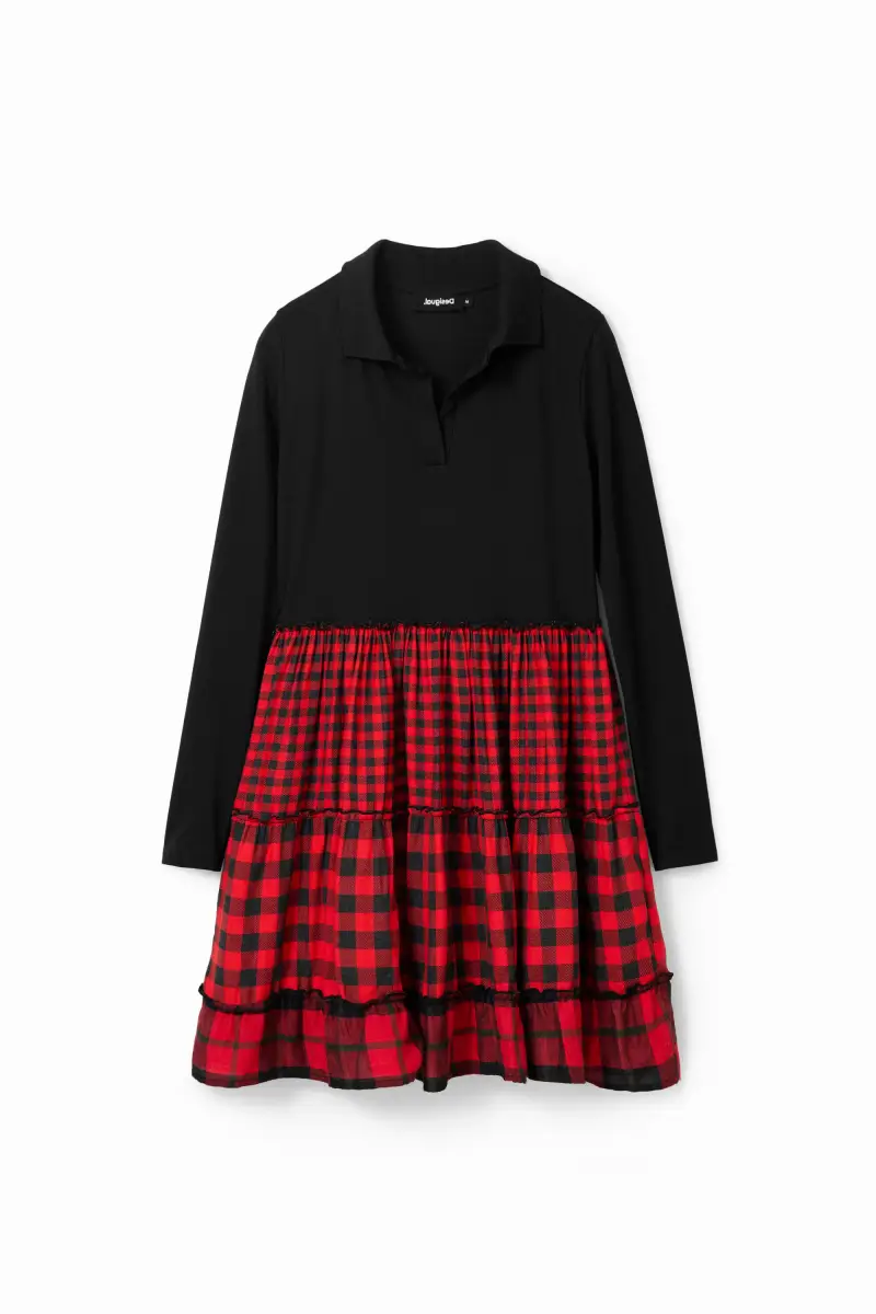 Abito corto quadri combinato RED