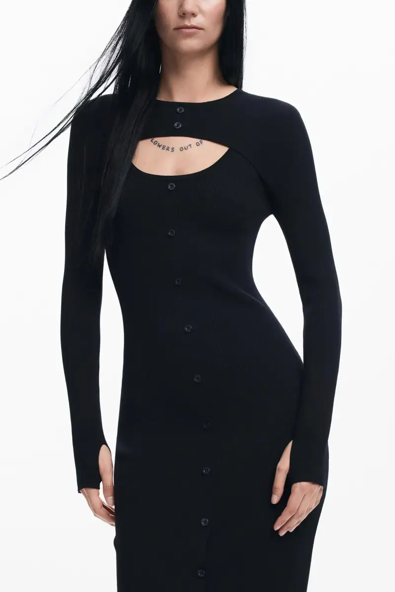 Abito cutout Maitrepierre BLACK miniatura 2