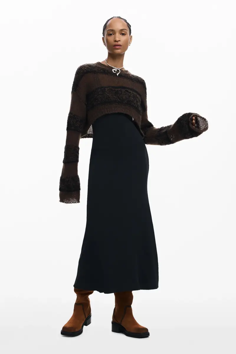 ABITO IN MAGLIA A MANICHE LUNGHE BLACK