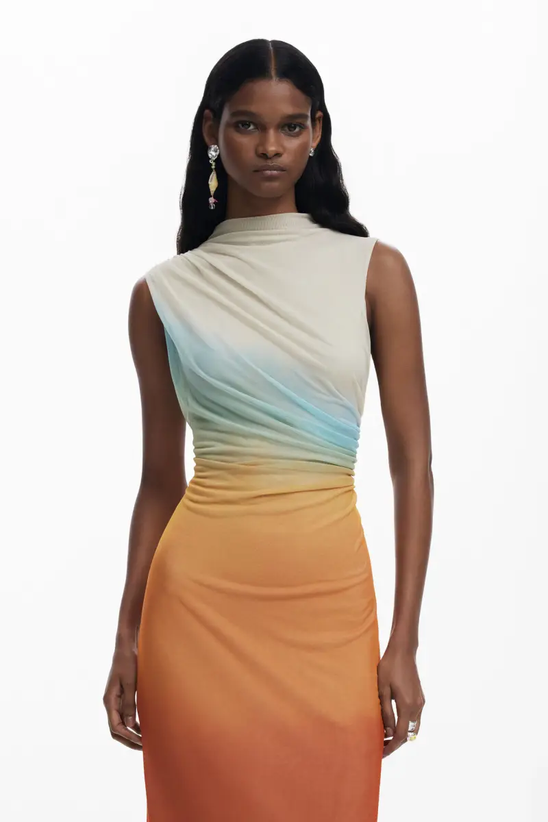 Abito in tulle sfumato ORANGE miniatura 2