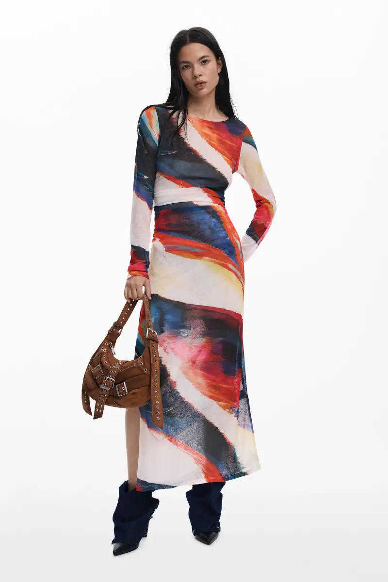 Abito lungo a onde RED