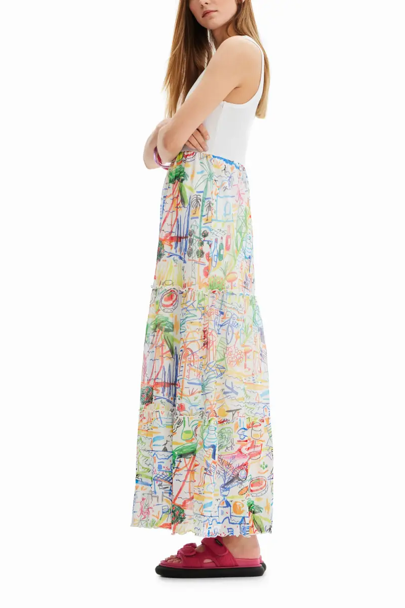 Abito lungo tulle abbinato WHITE miniatura 2