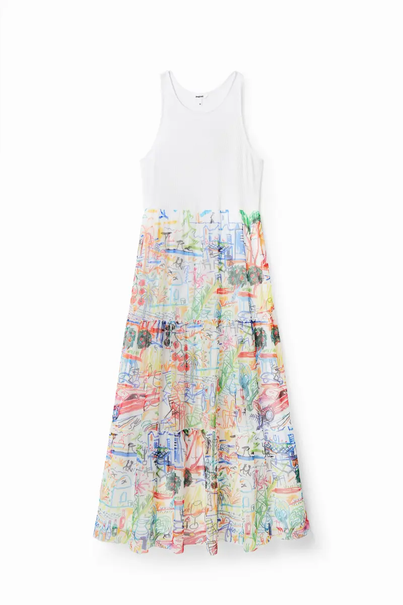 Abito lungo tulle abbinato WHITE