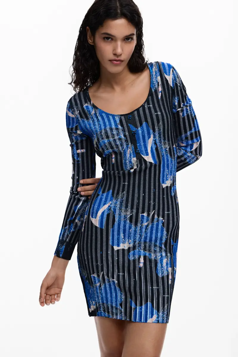 Abito midi a pieghe BLACK miniatura 2