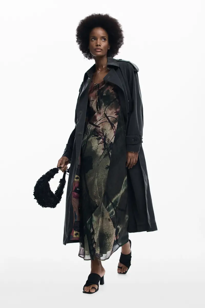 Abito midi astratto BLACK