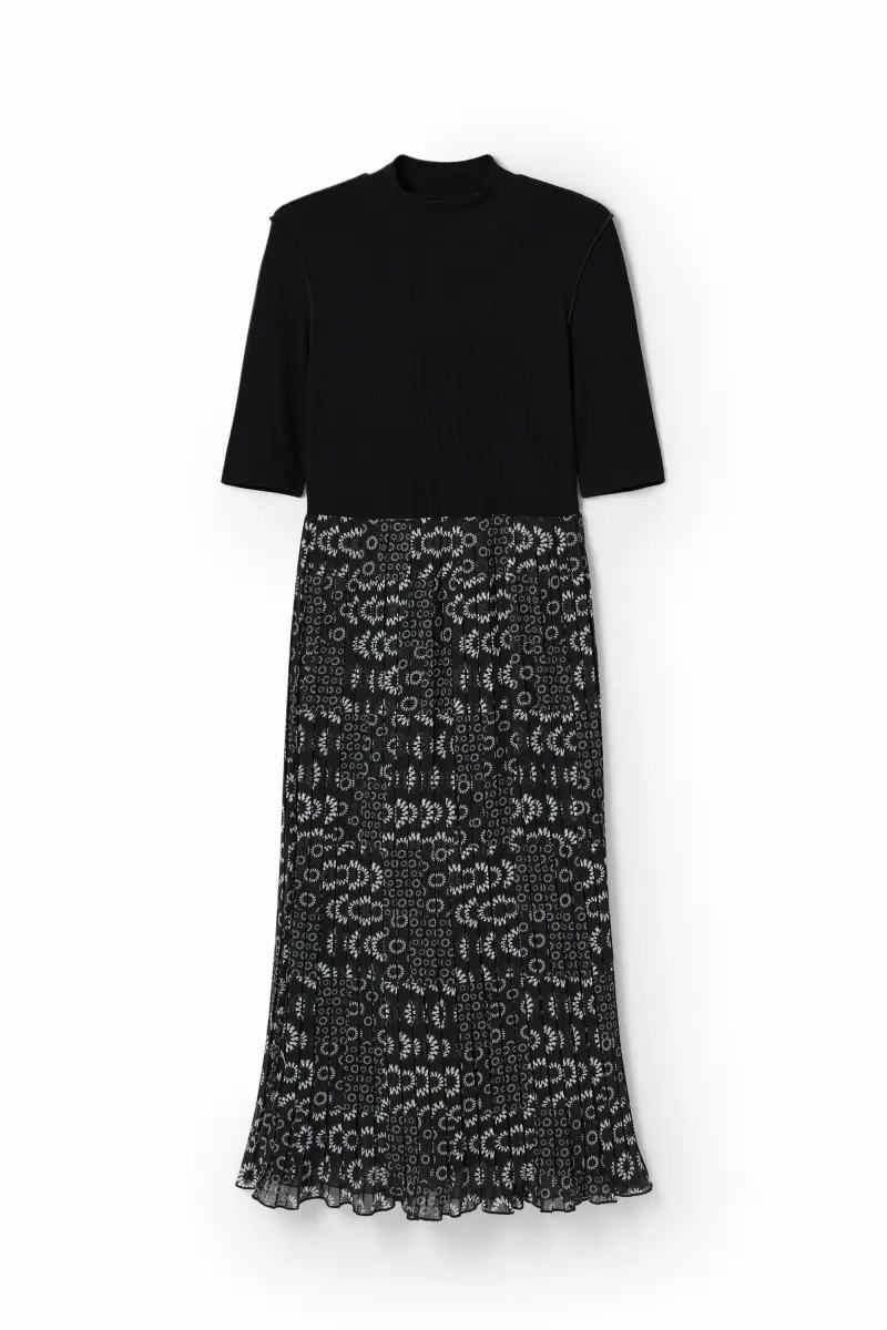 Abito midi combinato BLACK